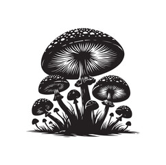 Mushroom icon vector illustration silhouette style