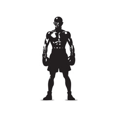 Fototapeta na wymiar A boxer stand with pose vector silhouette