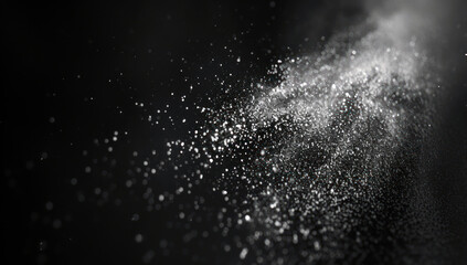 Fototapeta na wymiar Dramatic splash with bright white particles on a dark background