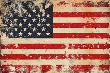 grunge distressed american flag illustration and design Generative AI - obrazy, fototapety, plakaty