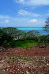 Landscape view of the coast in Raiatea, Society Islands, French Polynesia, and the South Pacific Ocean - 732077279