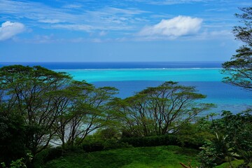 Landscape view of the coast in Raiatea, Society Islands, French Polynesia, and the South Pacific Ocean - 732077290