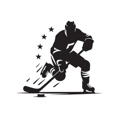 ice hockey player silhouettes icon logo vector illustration.