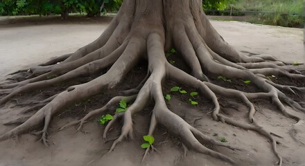 Fototapeta na wymiar focus a tree roots