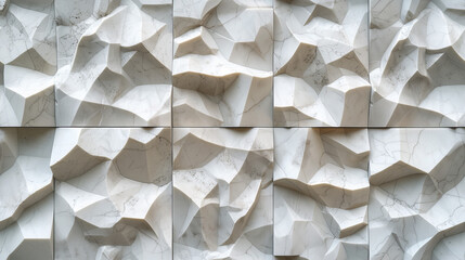 Fototapeta premium A Series of Photos of White Marble Blocks