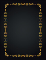 Luxury decorative golden frame. Retro ornamental frame, vintage rectangle ornaments & ornate border. Decorative wedding frames, antique museum image borders. Isolated vector icon