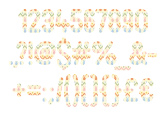 Fotobehang Eenhoorns Versatile Collection of Bunny Hop Numbers and Punctuation for Various Uses