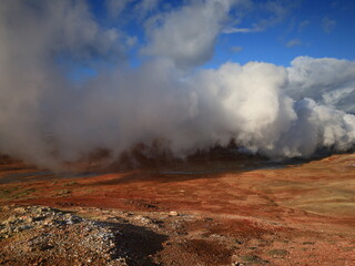 Gunnuhver is an impressive and colourful geothermal field of various mud pools and fumaroles in the southwest part of the Reykjanes Peninsula