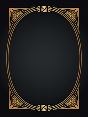 Luxury decorative golden frame. Retro ornamental frame, vintage rectangle ornaments & ornate border. Decorative wedding frames, antique museum image borders. Isolated vector icon