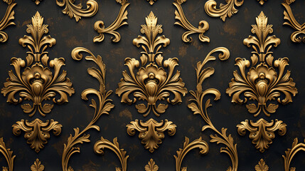 Intricate Gold Designs Adorn Wall