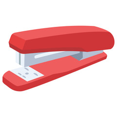 red stapler isolated on white