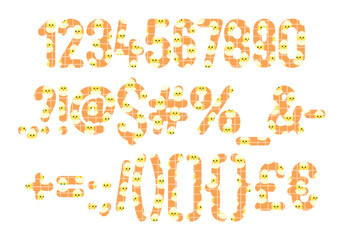 Versatile Collection of Chick Charm Numbers and Punctuation for Various Uses