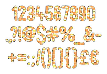 Versatile Collection of Chick Charm Numbers and Punctuation for Various Uses