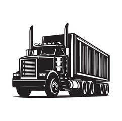 Truck vector icon illustration SILHOUETTE