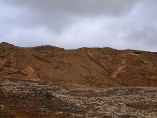 Reykjanesfólkvangur is a nature preserve in Iceland with lava formations, crater lakes, bird cliffs and bubbling geothermic fields