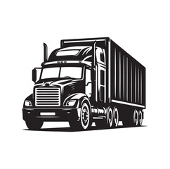 Truck vector icon illustration SILHOUETTE