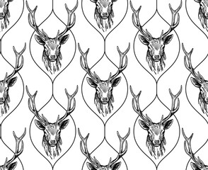 seamless pattern with deers
