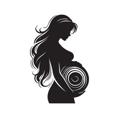 Pregnant woman vector silhouette vector illustration isolated on white background
