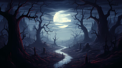 Forest background, vibrant trees
