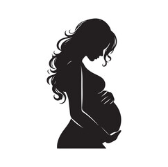 Pregnant woman vector silhouette vector illustration isolated on white background