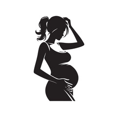 Pregnant woman vector silhouette vector illustration isolated on white background