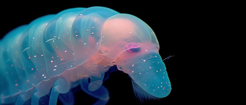 Close-Up of Jellyfish on Black Background