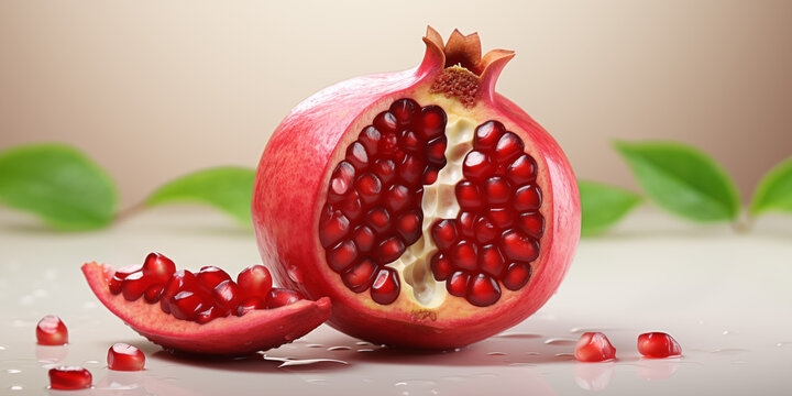 Pomegranate on a light background
