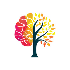 Brain tree logo concept design.