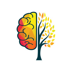 Brain tree logo concept design.