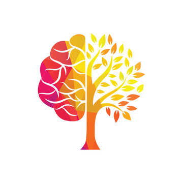 Brain tree logo concept design.