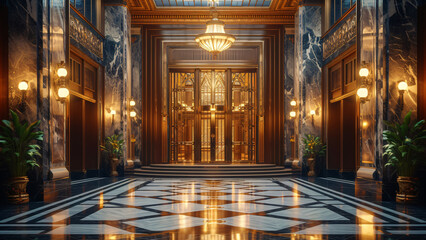 luxury art deco hotel gateway design	
