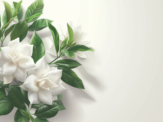 Fleurs sur fond blanc : vision minimaliste de fleur de gardénia
