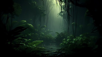 Fototapeta premium Forest background, vibrant trees