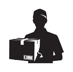 Delivery man silhouettes vector illustration set