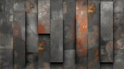 A Metal Background With Rusted Metal Strips - obrazy, fototapety, plakaty