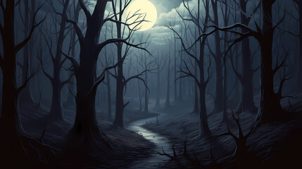 Forest background, vibrant trees