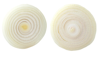 A set of sliced onions on a transparent background. Perfect for various design and culinary related projects.