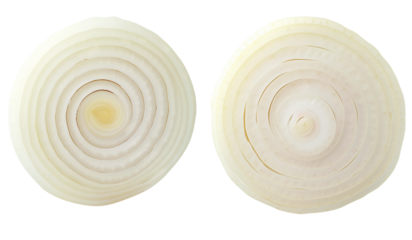 A set of sliced onions on a transparent background. Perfect for various design and culinary related projects.