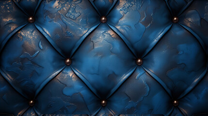Naklejka premium Close Up of Blue Leather Upholstery