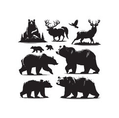 GRIZZLY BEAR SILHOUETTE VECTOR