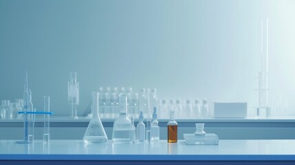 Clean composition showcasing medical research tools against a minimalist background, evoking precision and balance