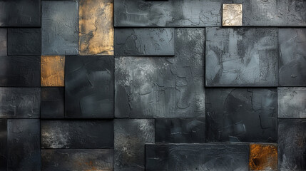 Close-Up of Black and Gold Wall