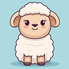 cute little sheep, cartoon vector illustration