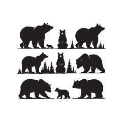 GRIZZLY BEAR SILHOUETTE VECTOR