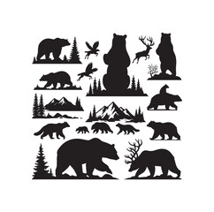 GRIZZLY BEAR SILHOUETTE VECTOR