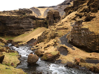 View on a mountain in the Southern Region of iceland