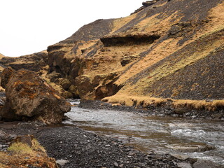 View on a mountain in the Southern Region of iceland