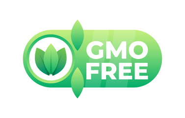 Green badge with a leaf design to indicate the product is free from genetically modified organisms