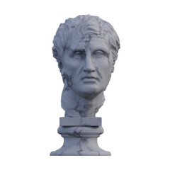 Fototapeta premium Menander statue, 3d renders, isolated, perfect for your design