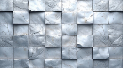 White Tile Wall With Square Pattern